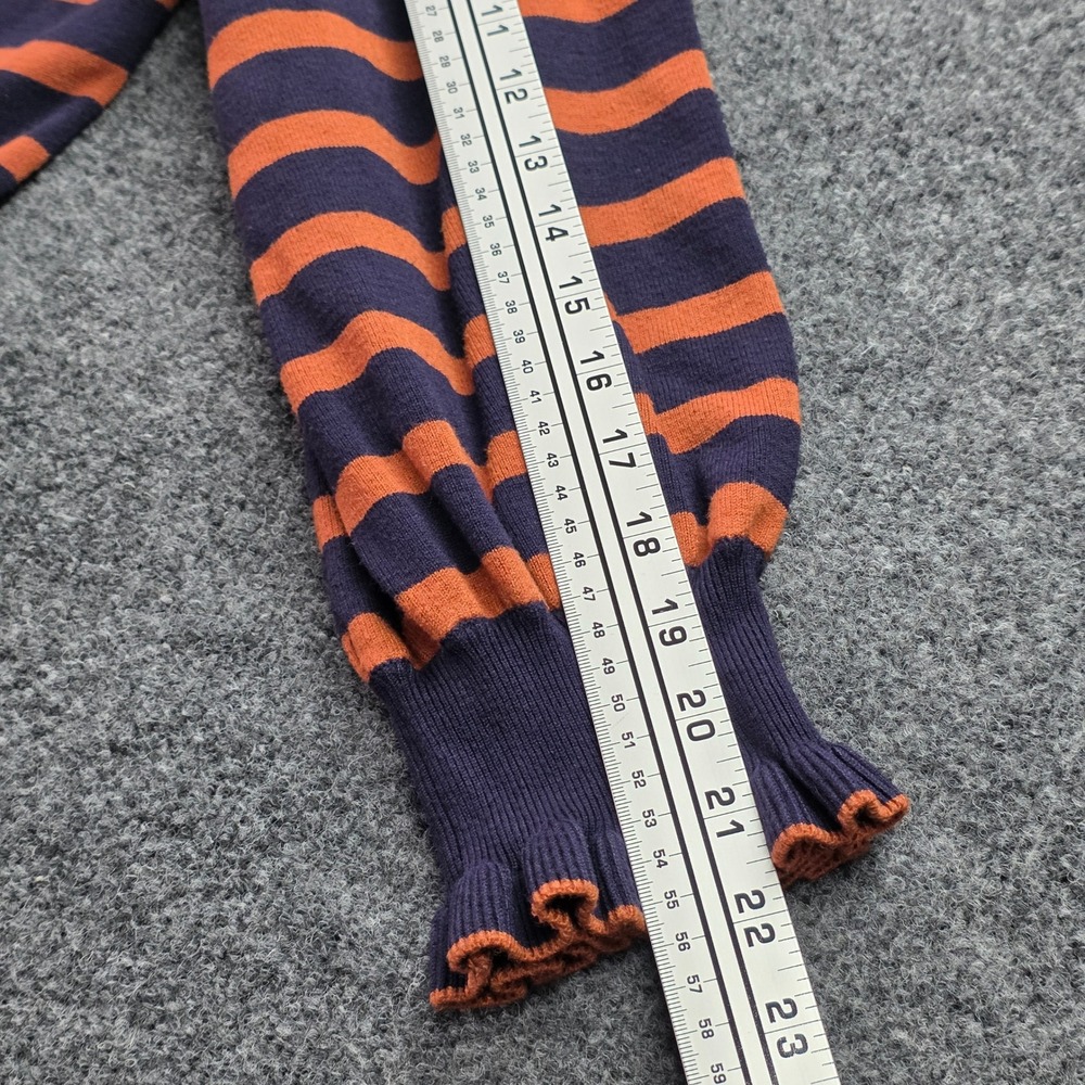 Eliza J Sweater Dress Ruffle Mock Neck Striped Knit Long Sleeve 1X‎ Navy Orange - Picture 8 of 8